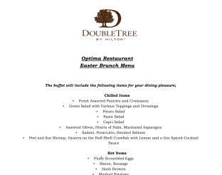 East Brunch Menu: April 5, 2015